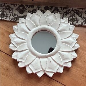 White Floral Wall Mirror